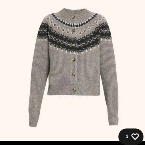 Khaite Michaela Fair Isle cashmere-blend cardigan XL Excellent Condition Women's - Picture 2 of 11